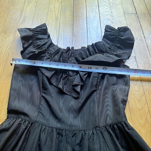 GUNNE SAX By Jessica McClintock Size 9 Black Gothic Ruffle Trim Vintage Dress - Picture 15 of 16